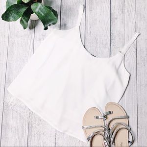 Eyelash lace tiered cami